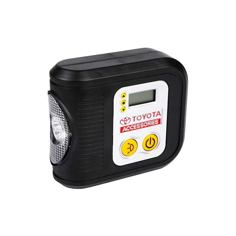 SOS plastový digitálny mini vzduchový kompresor so 7ks LED svetlom